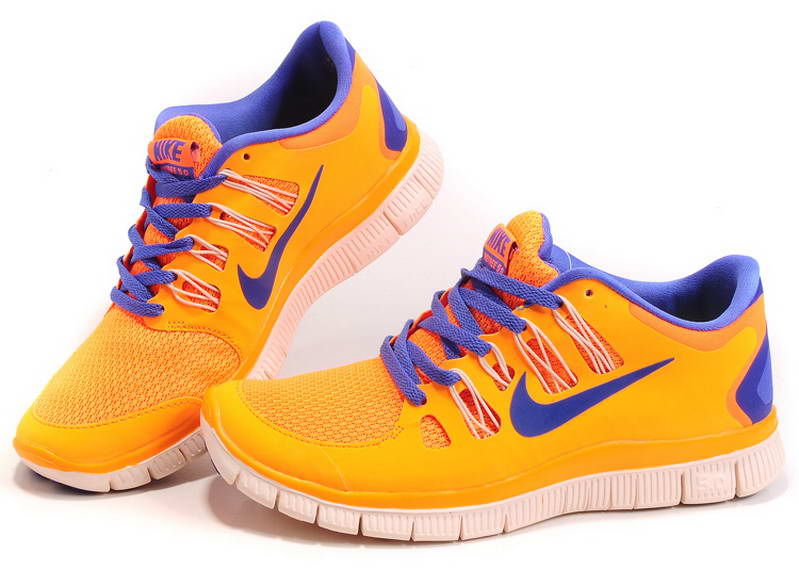 nike Free Run 5.0 V2 Mens Running Shoes New Breathable Orange Blue (2)
